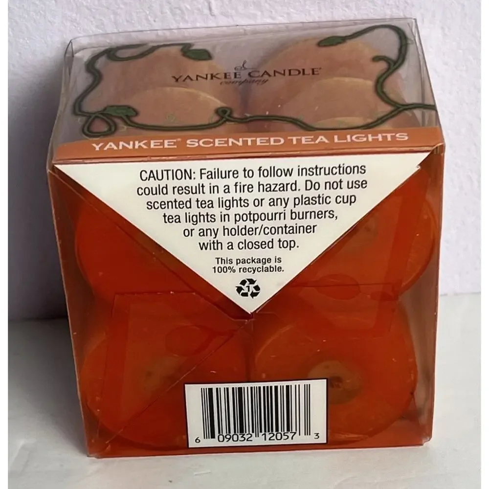 Yankee Candle Trick or Treat 12 Scented Tea Lights Halloween Pumpkin Vintage NOS